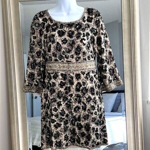 CALYPSO St. Barth Embroidered Elegance Iconic Sequins Midi Dress Size S